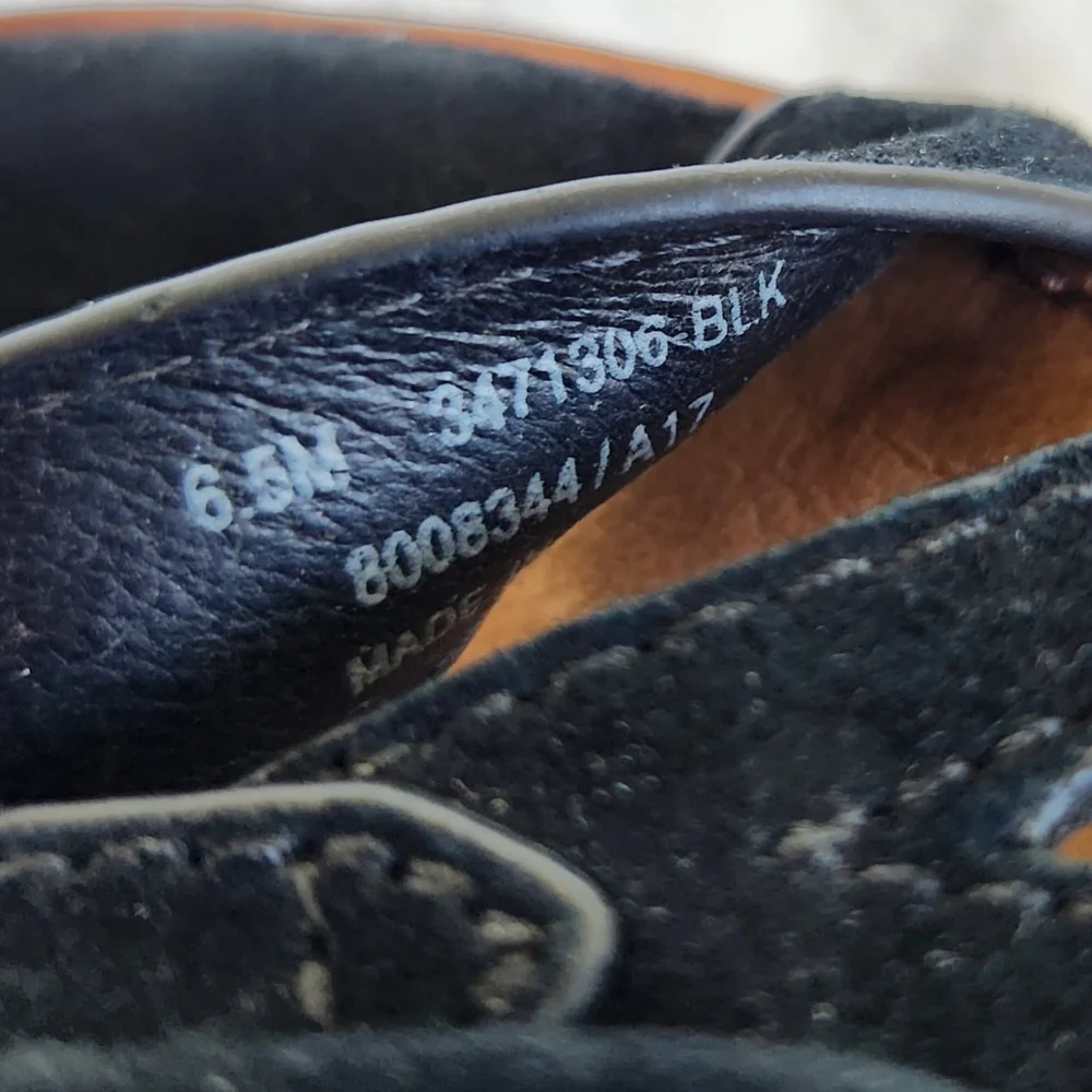 Frye "Heather Gladiator" Platform Wedge Sandal Leather Black | Women's Size 6.5 - Picture 12 of 14